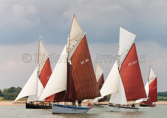 Smacks sailing in the Pin Mill Smack Race 2011