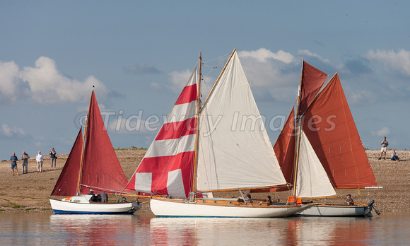 Boats becalmed off Stone Point, River Colne